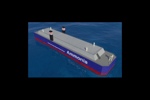 One of the objectives of the research project is the development of a dedicated ammonia bunker barge with a floating storage and regasification unit (Image: ClassNK)